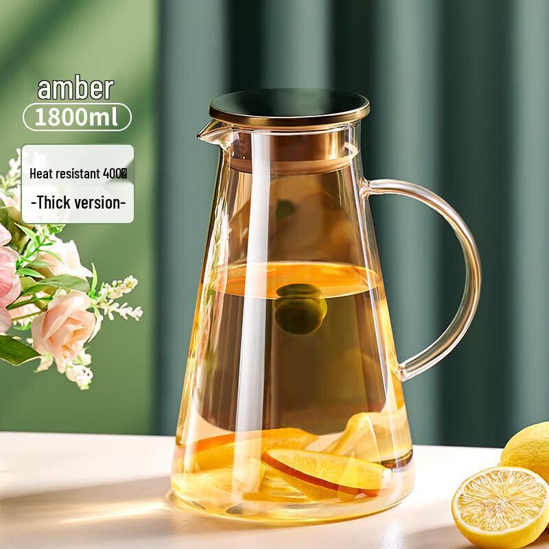 TIANXI Large Capacity Glass Water Pitcher 1800ml
