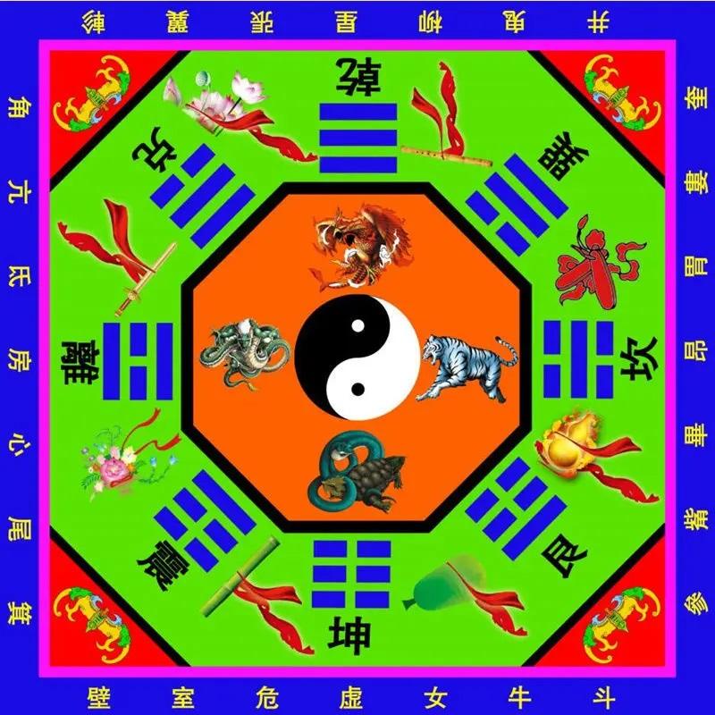 Taoistisches Tai Chi Bagua Teppich Meditationskissen Zen Matte Gang Decke Anti-Rutsch Chinesisches Wohnzimmer Übung 60X60cm