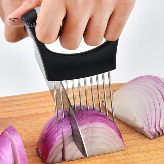 Stainless Steel Onion Holder for Slicing Prongs Rust-Resistant Vegetable Cutter Time-saving Potato Tomato Avocados Eggs Fruit Lemon Meat Assistant