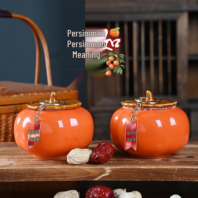 Fumide Lucky Persimmon Wedding Tea Caddy Candy Box