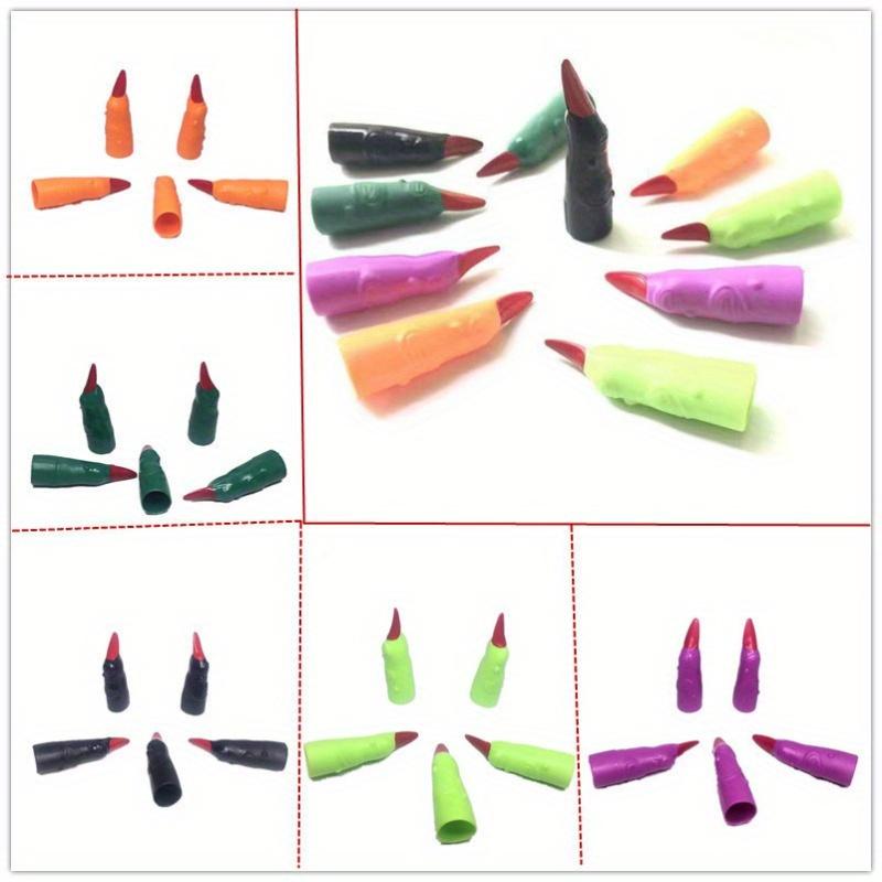 Halloween Prop Random Color Witch Ghost Holiday Party Decora Environmenatal Protection Zombie Fake Fingers Witch Nail Set Cover