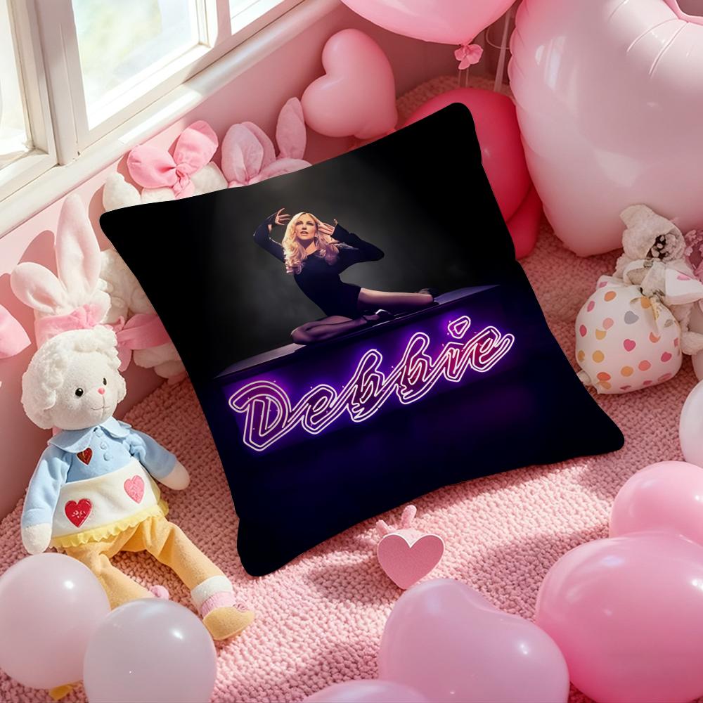 D-Debbie Gibson Singer Cushion Cover Pattern Printed Pillowcase for Living Room Sofa Cushion Cover & Bedroom Decor 12x12Inch