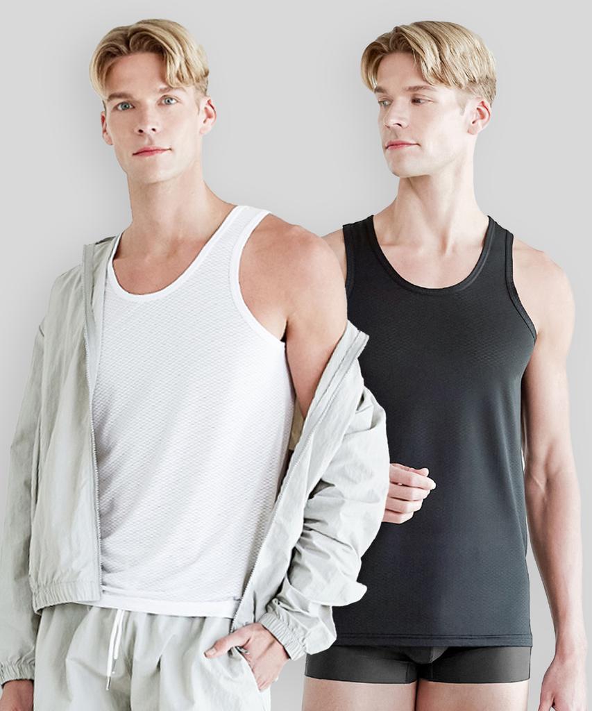 Jeimseudin Jd Men'S Cooling Mesh Innerwear Sleeveless 4-Pack (Type A)