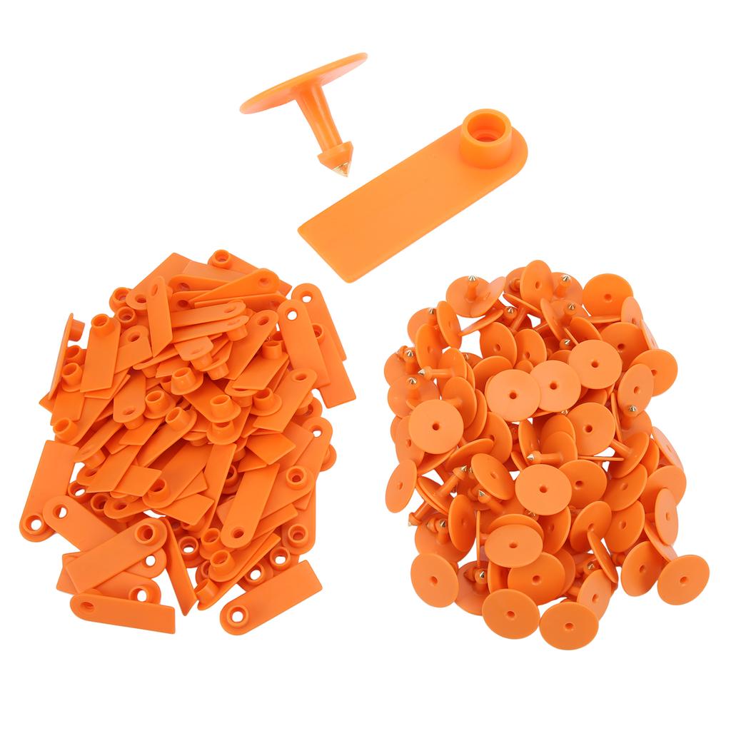 100 Stück Tier-Ohrmarken, blank, für Ziegen, Schafe, Schweine, Vieh, TPU-Ohrmarken für Nutztiere, keine Buchstaben,