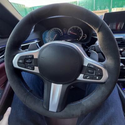 Funda de Volante de Coche de Cuero de Microfibra Negro Cosida a Mano para BMW M Sport G30 G31 G32 G20 G21 G14 G15 G16 X3 G01 X4