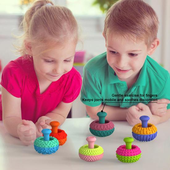 4/6 Peças/Conjunto Alívio de Estresse Brinquedo Rocker para Polegar Silicone Texturizado Rocker Pressionar Apertar Brinquedo Sensorial Auxílio de Foco Descompressão Fidget Brinquedo de Mesa