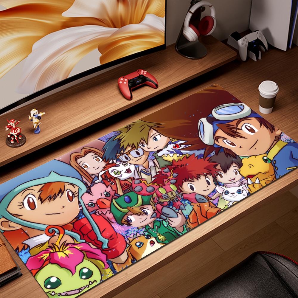 HYBXAXC Kawaii Mouse Pad Anime Digimon Pc Gamer Desk Mat Accessories Keyboard Deskmat Computer Mat Rug Laptop Hot