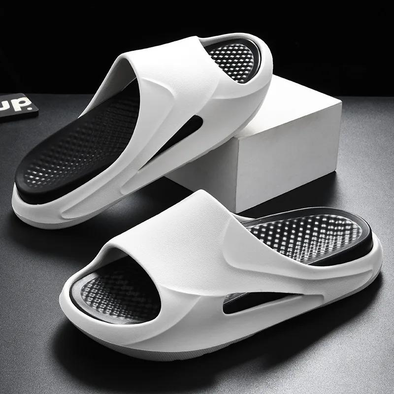 

2025 Мужские тапочки Классические Массажные Пляжные Шлепанцы Дышащие Быстросохнущие Повседневные Шлепанцы Zapatillas De Hombre 44-45 белый