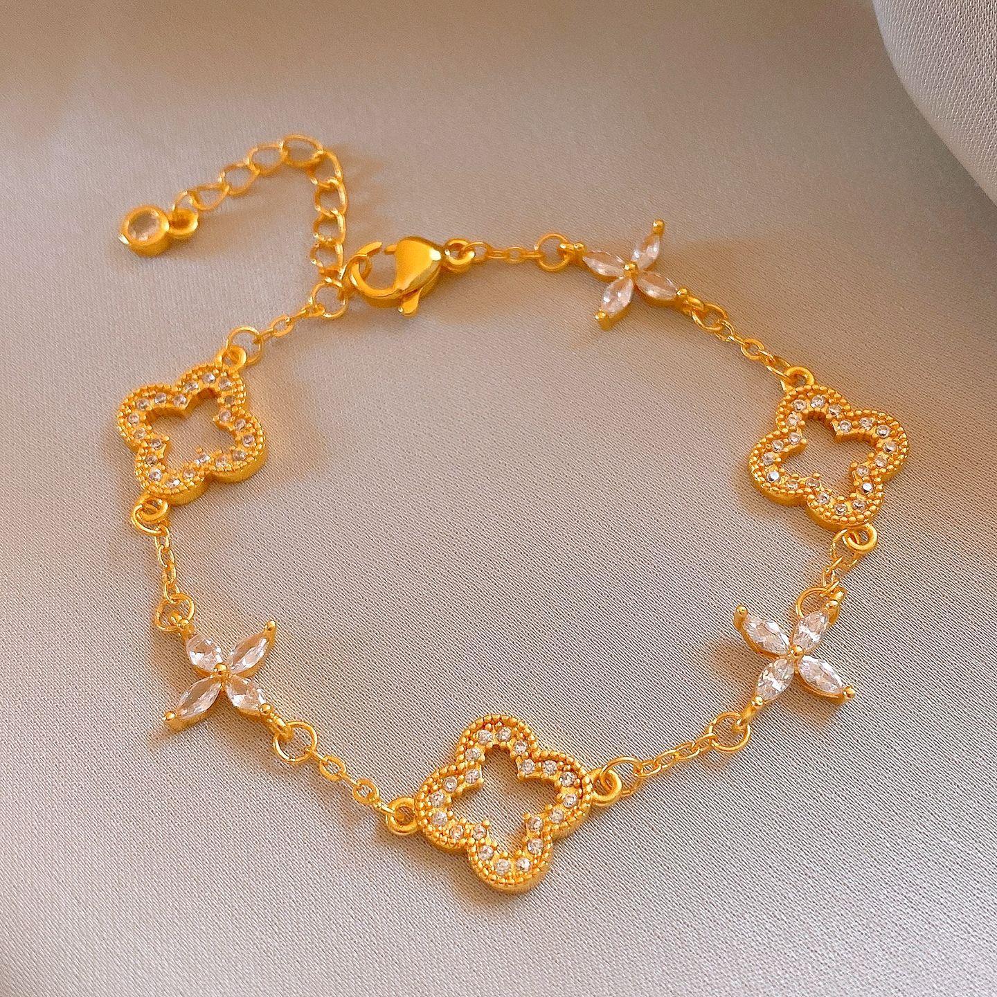 New Chinese zircon round beaded gourd bracelet light luxury bracelet exquisite personalized jewelry
