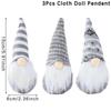 3Pcs Knitted Christmas Doll Pendant Gnome Elf Doll Christmas Tree Decor Cute Santa Plush Doll