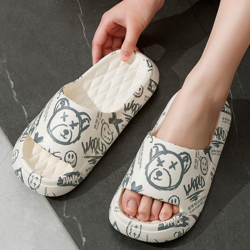 EVA Slippers Outdoor Wear Indoor Home Bathroom Non-slip Household Printing Thick Bottom Sports Cool Slippers