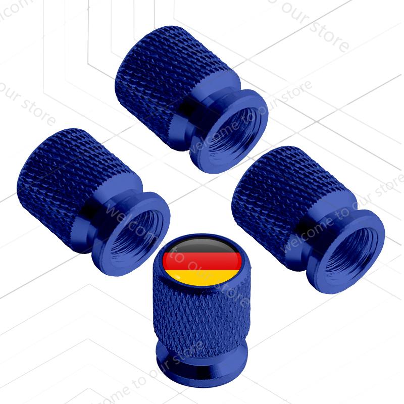4 Stuks/Set Voor Frankrijk Italië Duitsland Spanje Nationale Tricolore Vlag LOGO Badge Motorfiets Auto Wiel Band Ventieldoppen Bandstamhoezen