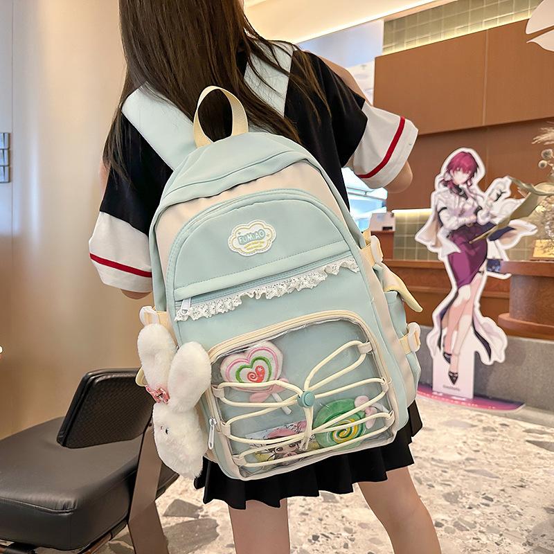 Schoolbag for Women Large Capacity High School Junior High School College Backpack Korean Style Trendy Travel Leisure Backpack College Backpack