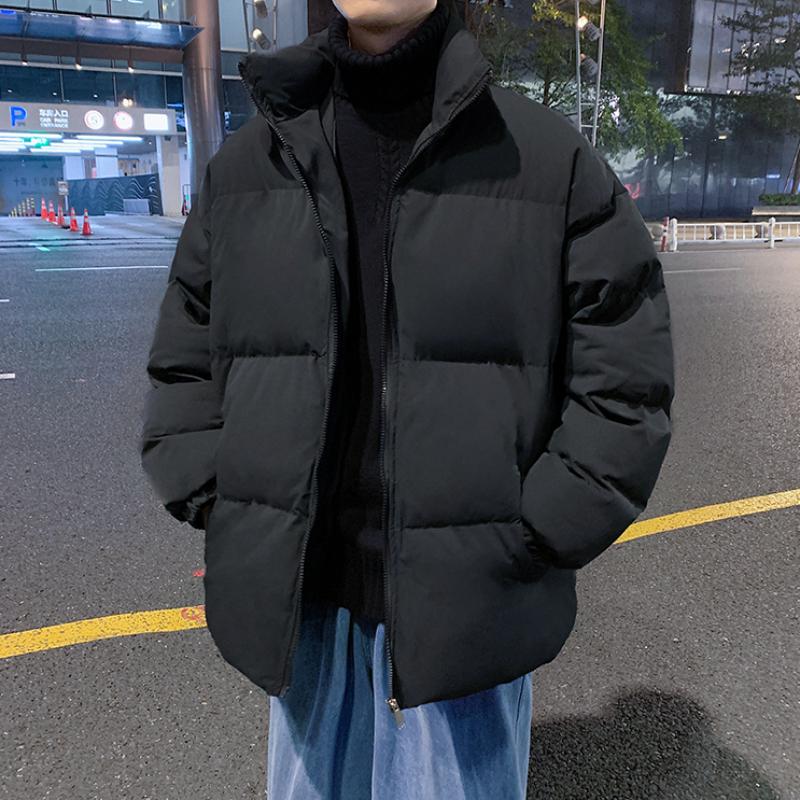 Cappotto addensato caldo da uomo giacca casual invernale oversize streetwear maschile cappotto a maniche lunghe tinta unita abbigliamento coreano