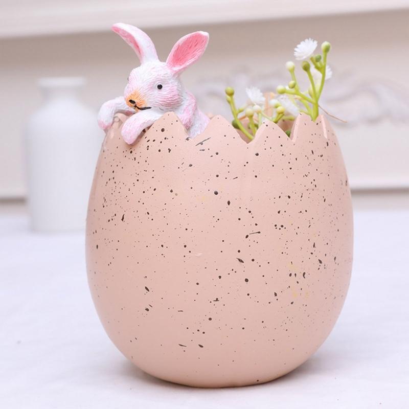 Cute Easters Bunnies and Eggshell Planter Funny Succulents Plant Flower Pots Indoor Bonsais Holder Container Decors