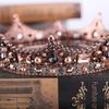 Round Shape Vintage Baroque Crown Rhinestone Wedding Hair Jewelry Bridal Tiara Crown  Prom Party