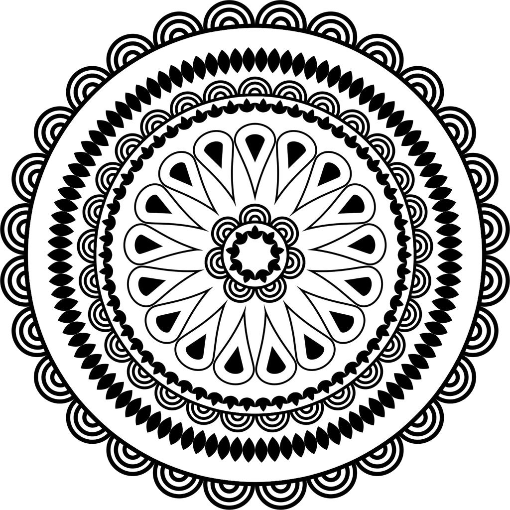 Printtoo Mandala Pattern Round Wooden Rubber Stamp Scrap-booking Craft Textile-2