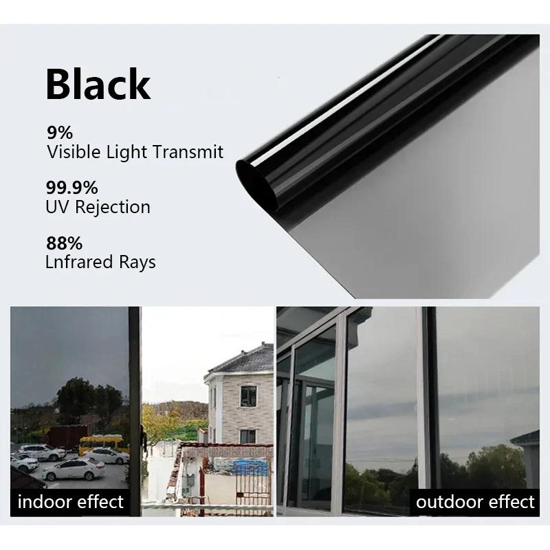 One Way Window Privacy Film Self-adhesive Tinting Glass Sticker Anti Look Vinyl Mirror Movie Sun Blocking Protective Cover Foil