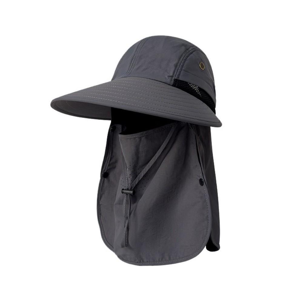 Wide Brim Fishing Hat Waterproof Full Face Coverage Hat Casual UV Protection Cap Riding
