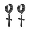Cross Charm Piercing and Clip-on Earrings for Women Men Stainless Steel Jewelry Gift Wholesale