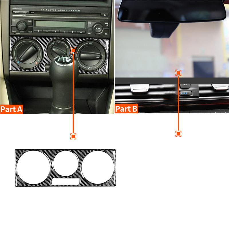 Car Carbon Fiber Interior Button Panel Trim Sticker Frame For VW Golf 4 GTI Jetta MK4 1999-2004 Styling Accessories