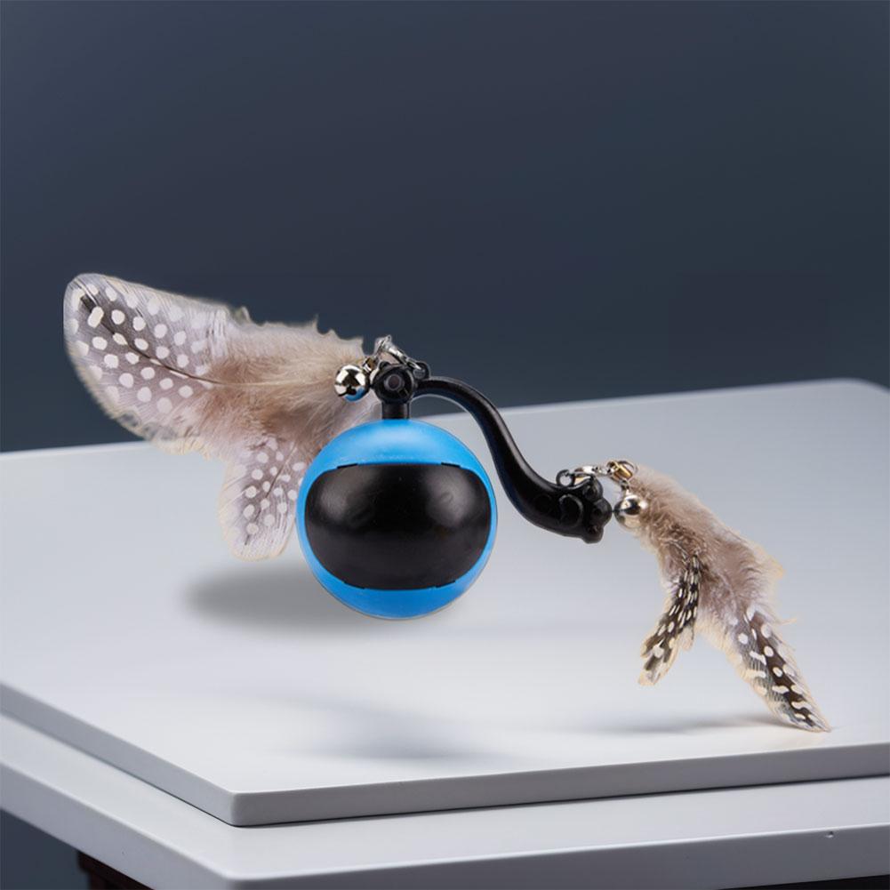 Cat Interactive Ball with Feather Tails And Sound Interactive Cat Toy Ball Electric Cat Ball Toys for Indoor Cats