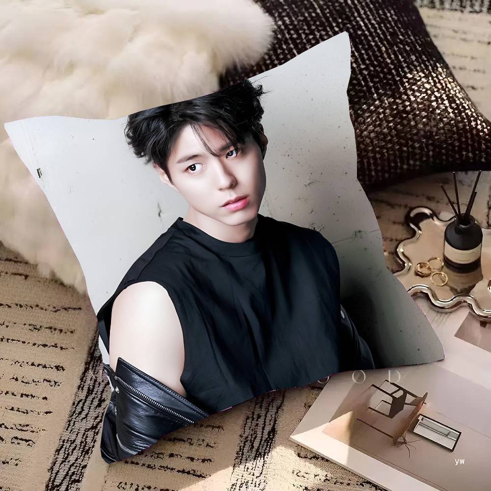 Park Bo Gum Kpop Pillow Case Square Pillow Bedroom Sofa Leisure Comfort Cushion Car Living Room Home Decoration 16x16Inch