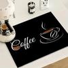 2pcs Vintage Coffee Machine Mat Anti-Slip Absorbent Placemat Rectangular Dirt-resistant Dish Drying Pad Countertop