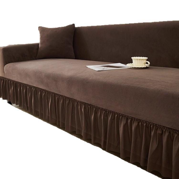 New Autumn and Winter Thick Plush Sofa Cover Anti Cat Scratch Old Fashioned Sofa Straight Row Elastic Skirt Hem Pad