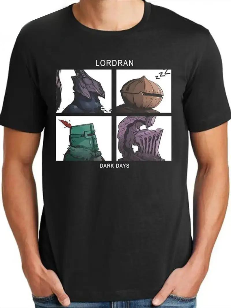 Great Men s Large Black T-Shirt 100% Cotton Bros of Lordran Dark XXL
