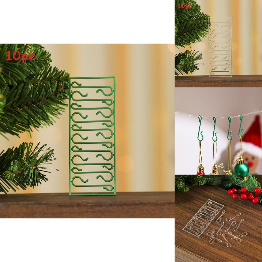 Christmas Tree Ornament Hooks Set Of 10 Plastic Hanging Clips For Holiday Decoration And Gift Use
