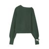 Wholesale Women's Clothing, Fashionable and Versatile Temperament, Asymmetrical Neckline Bracelet Knitted Sweater Women