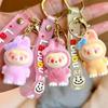 Kreativ Tecknad Flockad Nyckelring Hänge Söt Liten Gåva Nyckelring
