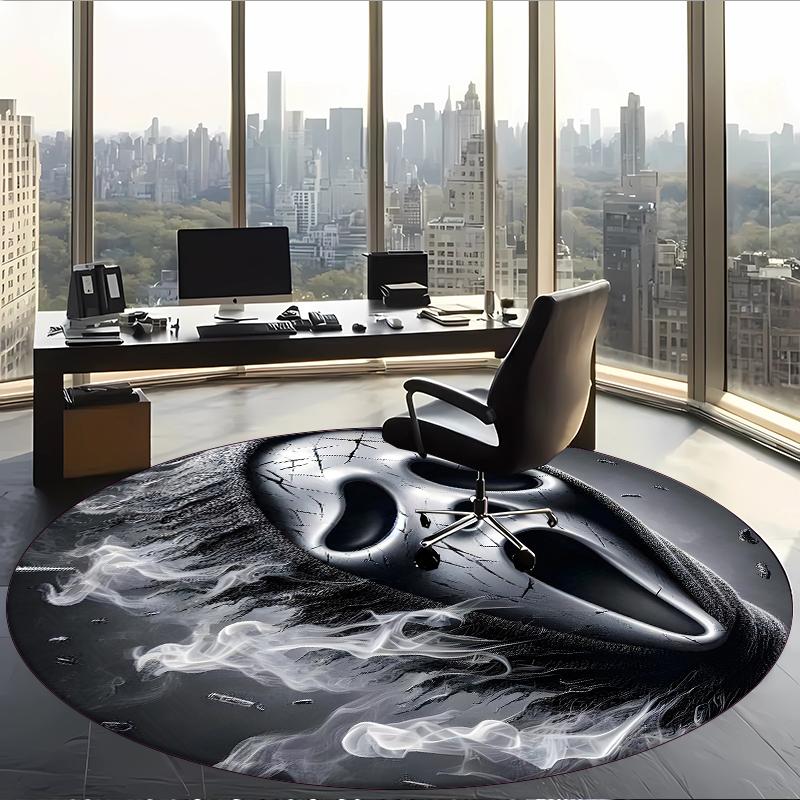 Ghostface (14) Round Office Rug Decorative Floor Rug for Office Bedroom Living Room and Home Space