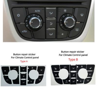 Opel Astra J Radyo Düğmesi Sticker Vauxhall Holden Astra Onarım Çıkartmaları Gösterge Paneli Onarımı İklim Kontrolü CD MP3 Paneli