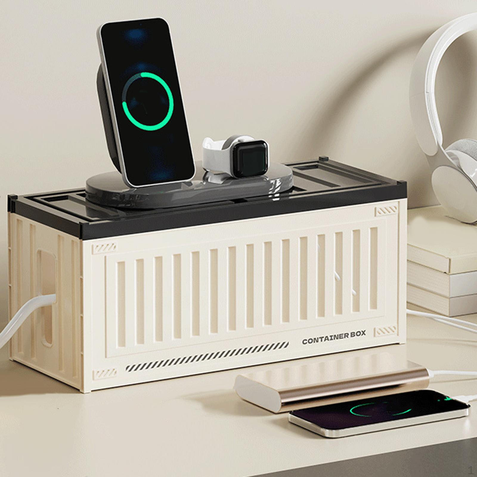 

Коробка для организации кабелей, Коробка для хранения удлинителя, Большая вместимость, Пылезащитный органайзер для проводов