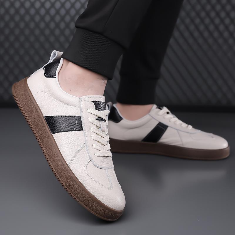 Fashion Mens Classic Sneakers Leather Casual Outdoor Shoes Non-Slip Breathable Luxury Brand Footwear Top Quality Handmade Walking Shoe