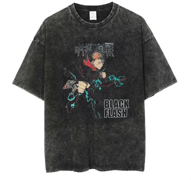 

Jujutsu Kaisen Cosplay Anime T-Shirt Tee Undershirt Vintage Washed Cotton M