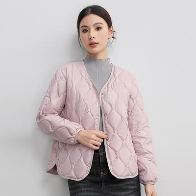 White Duck Down Light and Thin Inner with Down Liner Women's 2025 Winter Fashion V-neck Hooded Temperament Casual Warm Top