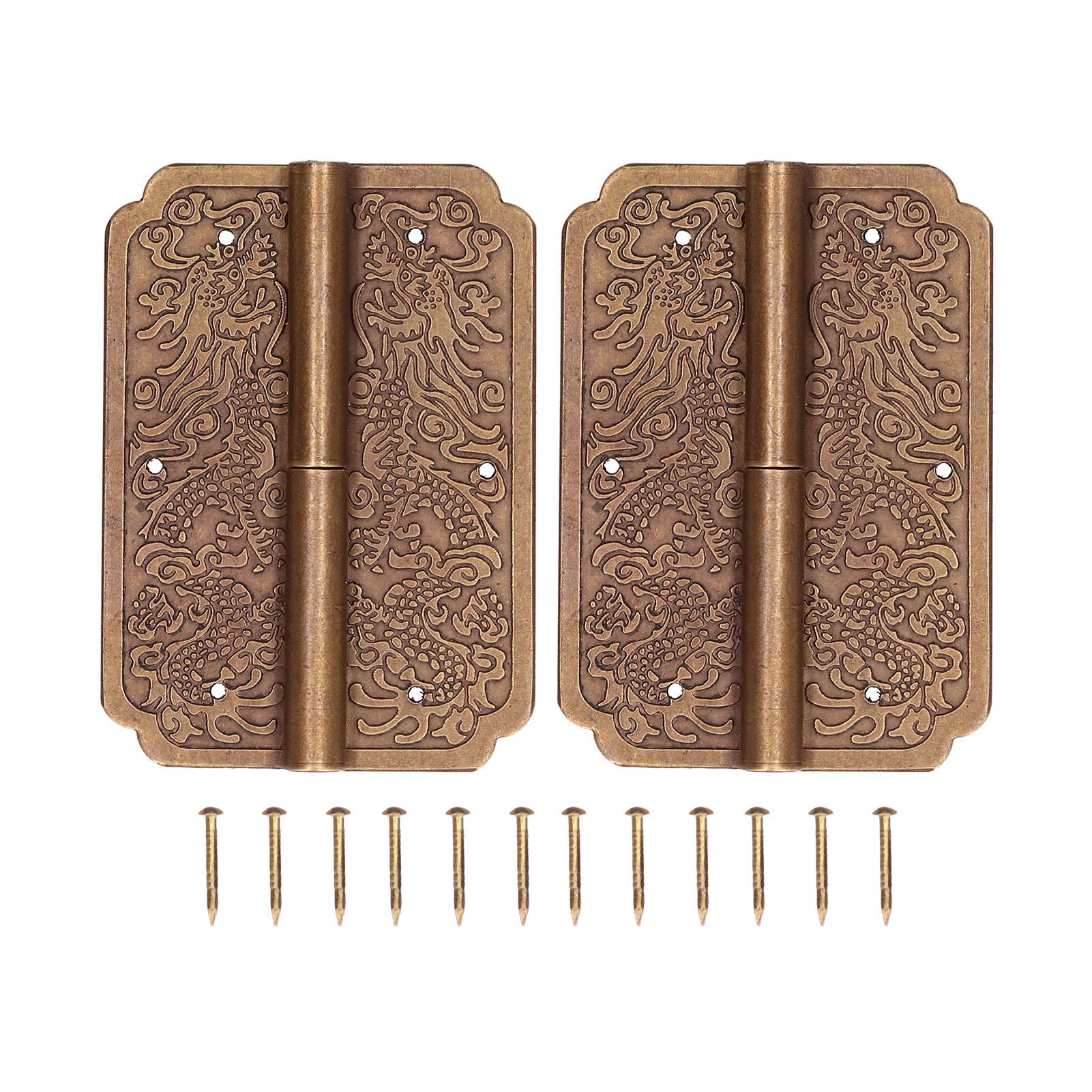 

2 Комплекти Меблеві Петлі Ретро Антична Латунь Петлі Фурнітура для Шафи Коробки для Ювелірних Виробів