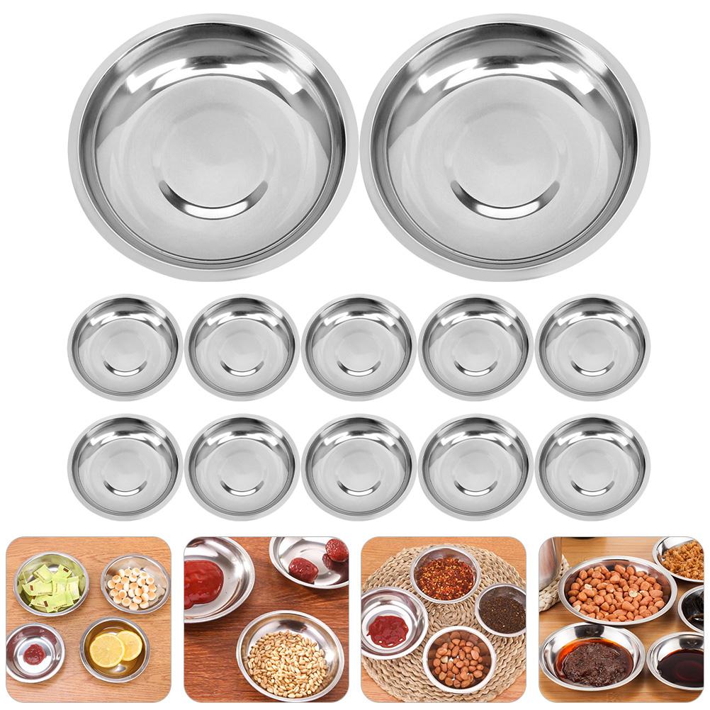 12 Pcs Food Stainless Steel Plate Child Ramekin Bowl Cooking Bowls for Kitchen Prep