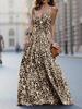 Europäische und amerikanische Mode Sommer Neu Leopardendruck V-Ausschnitt Sexy Trägerlos Rückenfreies Kleid