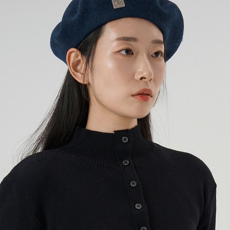 Ahre Rue Wool Beret_NAVY