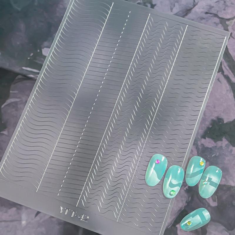 Hollow Fashion French Nail Stickers Transparent Spray-Painted Nail Art Accessories Simple Heart-Shaped Butterfly Nail Stickers A40