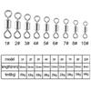100pcs/lot New Fishing Tackle Accessories Durable Fishing Connector Fishing Rolling Swivel Connector Rolling Swivels Solid Ring