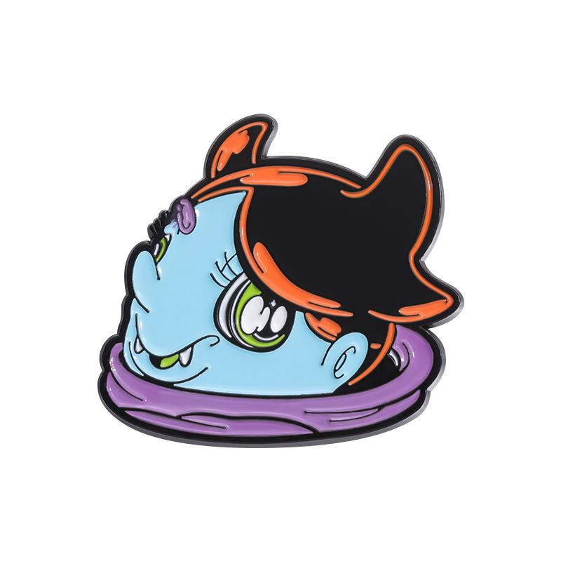 Character Delightful Anime Brooch In Alloy Material With Cute Bow And Lip Inspired Design