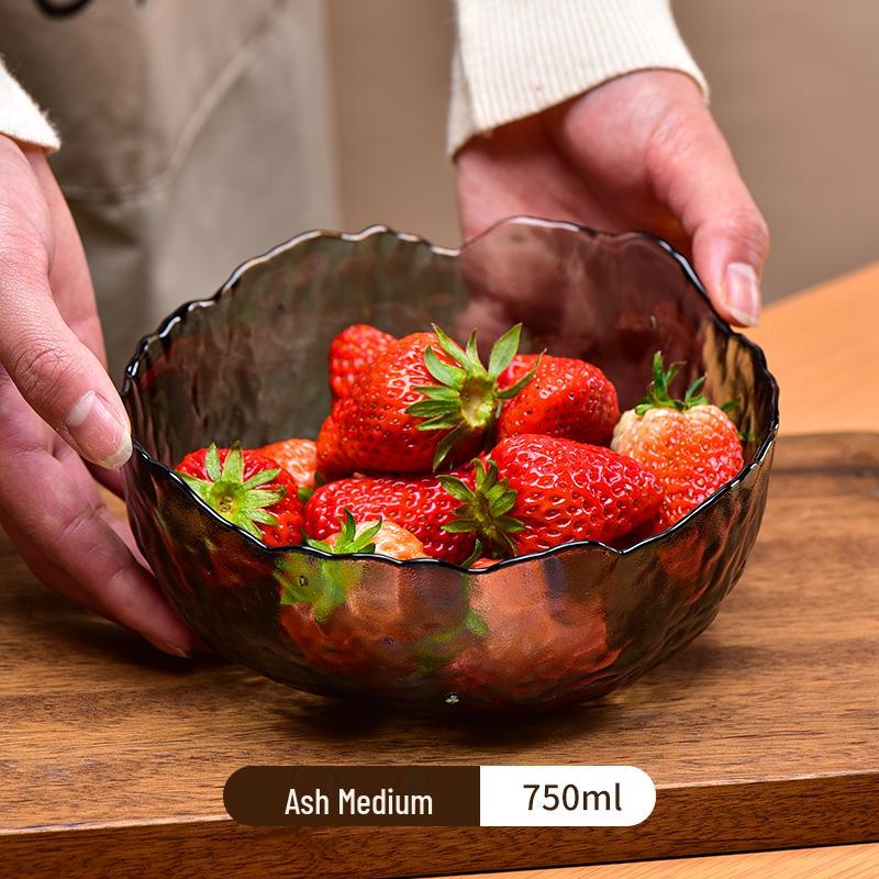 Flan Crystal Japanese Glass Bowl - Luxury Tableware for Snacks & Salads
