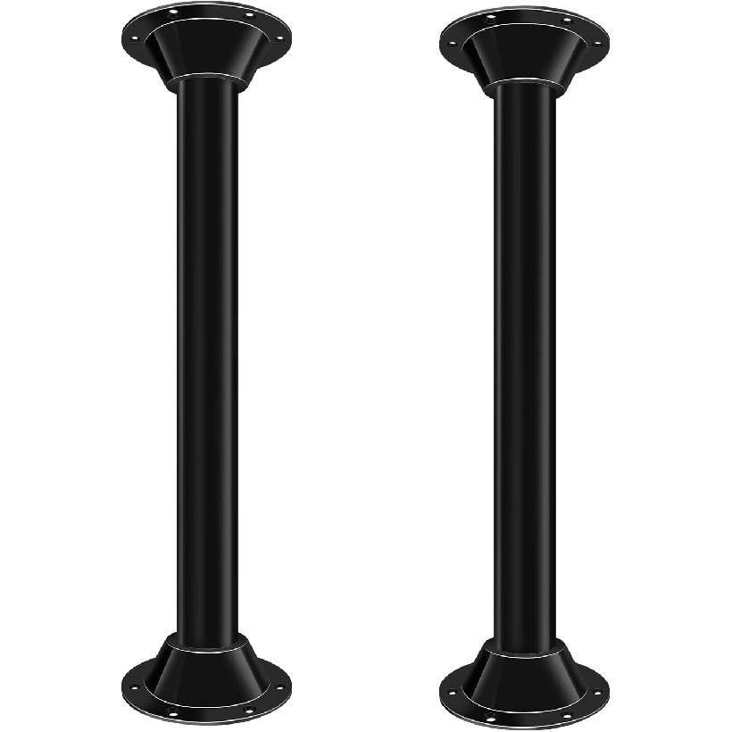 2 Pack RV Table Base Mount,Camper Aluminum Standard RV Pedestal Table Leg Base Flange,Floor Mounting Bracket Flush Plate With 6 Talling Holes,Include