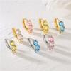 HECHENG,Zircon Filled Earrings for Women Sweet Hoop Earrings Piercing Women's Earrings 2023 Trend Zircon Wholesale