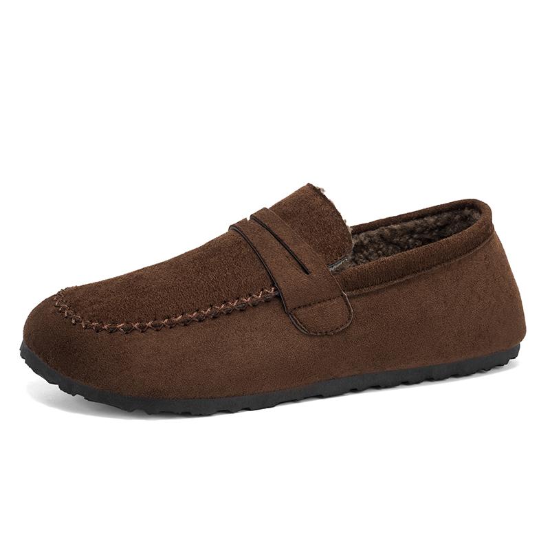 Winter Men's Shoes Velvet Warm Beanie Shoes High Quality Driving Shoes